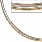Preview: Halsreif 5-reihig bicolor vergoldet 42 cm Halskette Kette