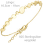 Preview: Armband 925 Sterling Silber gold vergoldet 19 cm