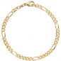 Preview: Figaroarmband 333 Gold Gelbgold massiv diamantiert 21 cm Armband Goldarmband