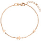Preview: Armband Sterne 925 Sterling Silber rotgold vergoldet 19 cm
