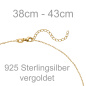 Preview: Collier Halskette Glaube Liebe Hoffnung 925 Sterling Silber gold vergoldet 43 cm