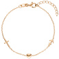 Preview: Armband Glaube Liebe Hoffnung 925 Sterling Silber rotgold vergoldet 19 cm