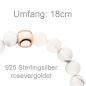 Preview: Armband mit Howlith und 925 Silber rotgold vergoldet endlos elastisch