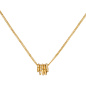 Preview: Collier Kette mit Anhänger 585 Gold Gelbgold 24 Diamanten Brillanten 45 cm