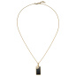 Preview: Collier Kette mit Anhänger 585 Gold Hämatit Gelbgold 19 Diamanten 45 cm