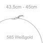 Preview: Collier Halskette 585 Gold Weißgold 14 Diamanten Brillanten 45 cm