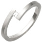 Preview: Damen Ring 950 Platin matt 1 Diamant im Caree-Schliff