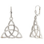 Preview: Ohrhänger Triquetra 925 Sterling Silber matt Ohrringe Boutons Silberohrringe