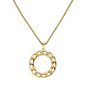 Preview: Collier Kette mit Anhänger Edelstahl goldfarben beschichtet 46 cm