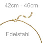 Preview: Collier Kette mit Anhänger Edelstahl goldfarben beschichtet 46 cm