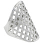 Preview: Damen Ring Edelstahl breit mit Gitter-Struktur