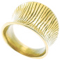 Preview: Damen Ring Edelstahl gelbgoldfarben beschichtet breit