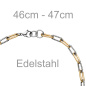 Preview: Collier Halskette Edelstahl bicolor beschichtet 47 cm
