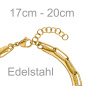 Preview: Armband aus Edelstahl goldfarben beschichtet 20 cm