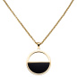 Preview: Collier Halskette mit Anhänger Edelstahl gelbgoldfarben beschichtet 45,5 cm
