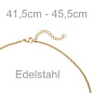 Preview: Collier Halskette mit Anhänger Edelstahl gelbgoldfarben beschichtet 45,5 cm