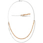 Preview: Collier Halskette 925 Sterling Silber bicolor vergoldet 45 cm