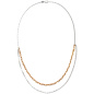 Preview: Collier Halskette 925 Sterling Silber bicolor vergoldet 45 cm