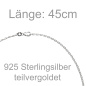 Preview: Collier Halskette 925 Sterling Silber bicolor vergoldet 45 cm