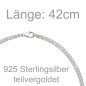 Preview: Collier Halskette 925 Sterling Silber bicolor vergoldet 42 cm