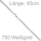 Preview: Halskette Popcorn Kette 750 Gold Weißgold 45 cm