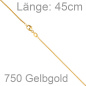 Preview: Rund-Venezianerkette 750 Gold Gelbgold 1,2 mm 45 cm Goldkette Karabiner