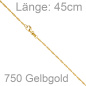 Preview: Singapurkette 750 Gold Gelbgold 1,4 mm 45 cm Kette Halskette Goldkette Karabiner