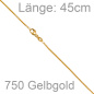 Preview: Zopfkette 750 Gold Gelbgold 1,3 mm 45 cm Kette Halskette Goldkette Karabiner