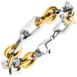 Preview: Armband Edelstahl Bicolor-Optik 22 cm