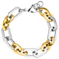 Preview: Armband Edelstahl Bicolor-Optik 22 cm
