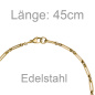 Preview: Collier Halskette Edelstahl goldfarben 45 cm