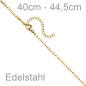 Preview: Collier Halskette Edelstahl goldfarben 44,5 cm