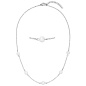 Preview: Collier Halskette Edelstahl mit 5 Perlen 46 cm