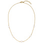 Preview: Collier Halskette Edelstahl goldfarben mit 5 Perlen 46 cm
