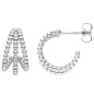 Preview: Halbcreolen 925 Sterling Silber Ohrringe Creolen