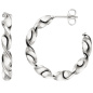 Preview: Halbcreolen 925 Sterling Silber Ohrringe Creolen