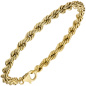 Preview: Kordelarmband 585 Gold Gelbgold 3,2 mm 19 cm