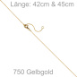 Preview: Ankerkette 750 Gold Gelbgold 0,6 mm 45 cm Kette Halskette Karabiner