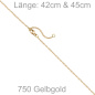 Preview: Weit-Ankerkette 750 Gold Gelbgold 1,5 mm 45 cm Kette Halskette Goldkette
