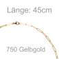 Preview: Halskette 750 Gold Gelbgold 45 cm Kette Goldkette Karabiner