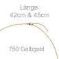 Preview: Collier Halskette 750 Gold Gelbgold 6 Diamanten Brillanten 45 cm Kette