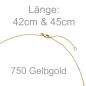 Preview: Collier Halskette 750 Gold Gelbgold 6 Diamanten Brillanten 45 cm
