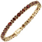 Preview: Armband 375 Gold Gelbgold 72 Granate rot 18,5 cm Granatarmband