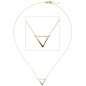 Preview: Collier Halskette Dreieck 585 Gold Gelbgold 4 Diamanten Brillanten 42 cm Kette