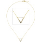 Preview: Collier Halskette Dreieck 585 Gold Gelbgold 4 Diamanten Brillanten 42 cm Kette