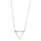 Preview: Collier Halskette Dreieck 585 Gold Gelbgold 4 Diamanten Brillanten 42 cm Kette