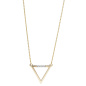 Preview: Collier Halskette Dreieck 585 Gold Gelbgold 4 Diamanten Brillanten 42 cm Kette