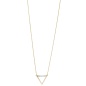 Preview: Collier Halskette Dreieck 585 Gold Gelbgold 4 Diamanten Brillanten 42 cm Kette