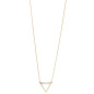 Preview: Collier Halskette Dreieck 585 Gold Gelbgold 4 Diamanten Brillanten 42 cm Kette