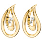 Preview: Ohrstecker Tropfen 585 Gold Gelbgold 4 Diamanten Brillanten
